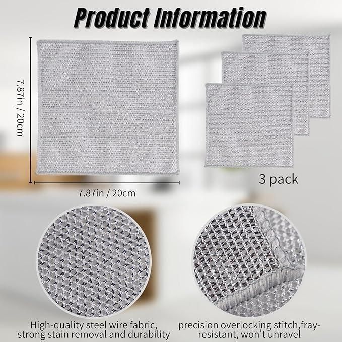 Multifunctional Non-scratch 10 Wire Dishcloth   (50% Discount + COD)
