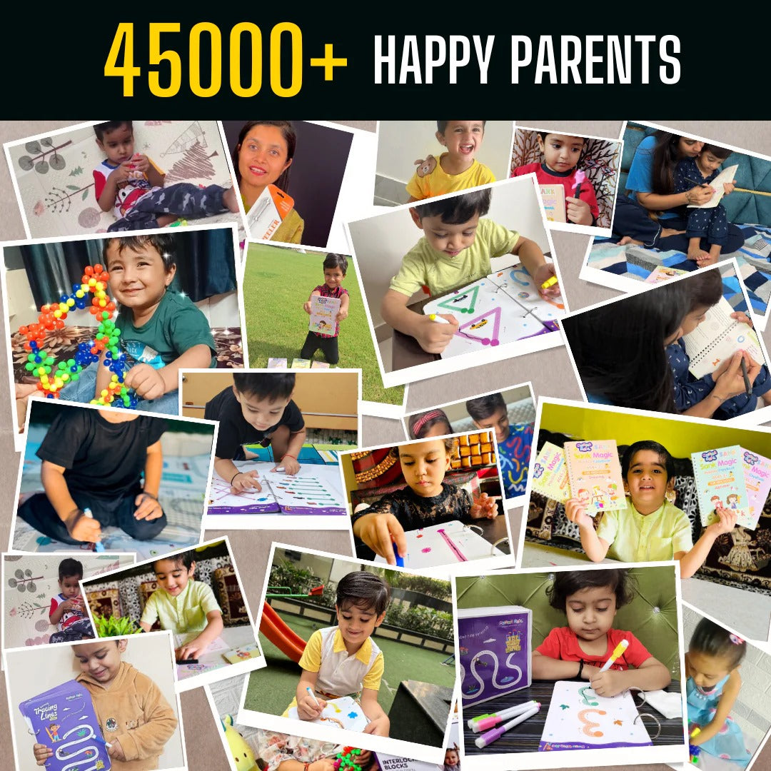 Pages Reusable Tracing Line book to improve HAND WRITING For 2+ Years kids + (FREE Learning